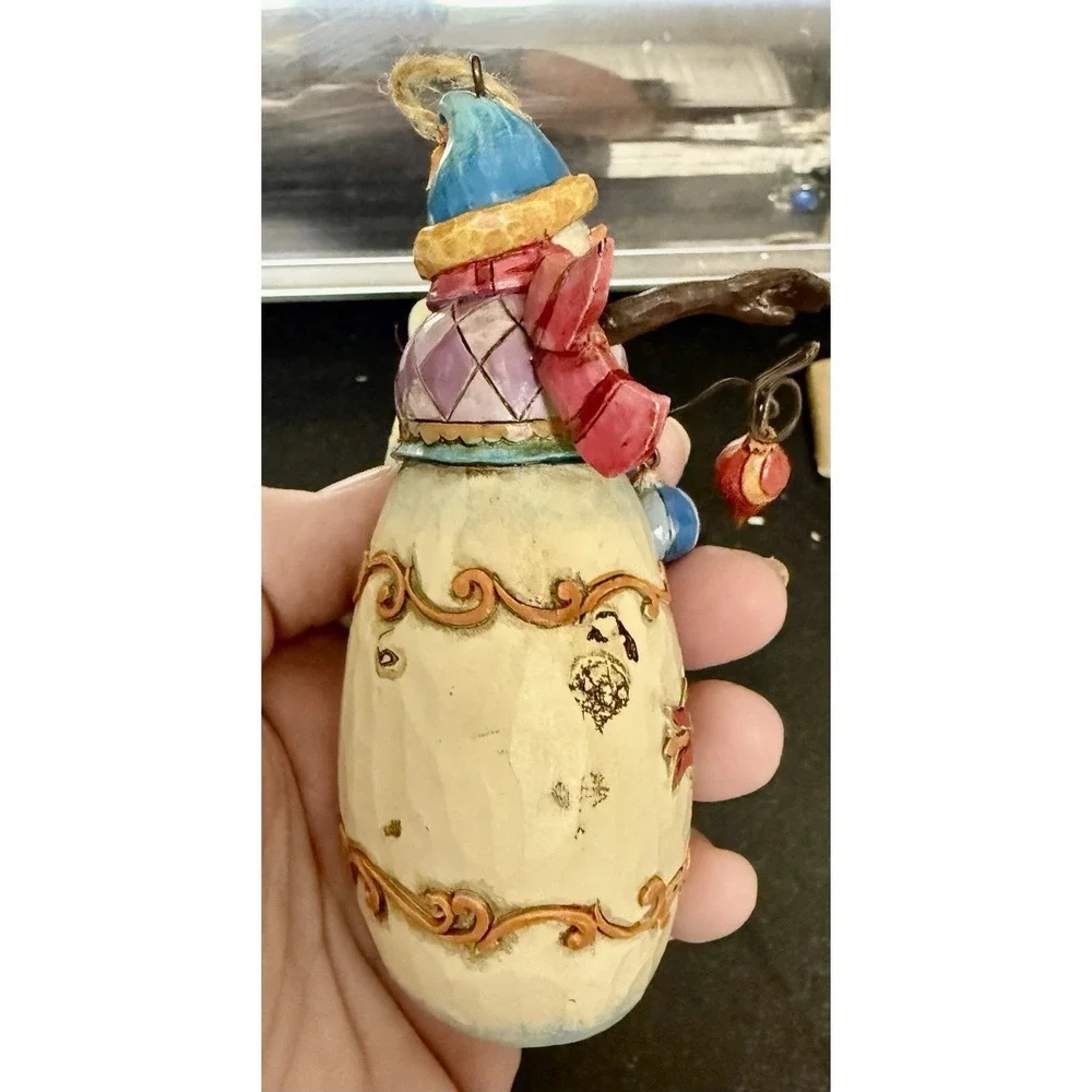 Jim Shore Heartwood Creek Snow Man w/ Broom Ornament